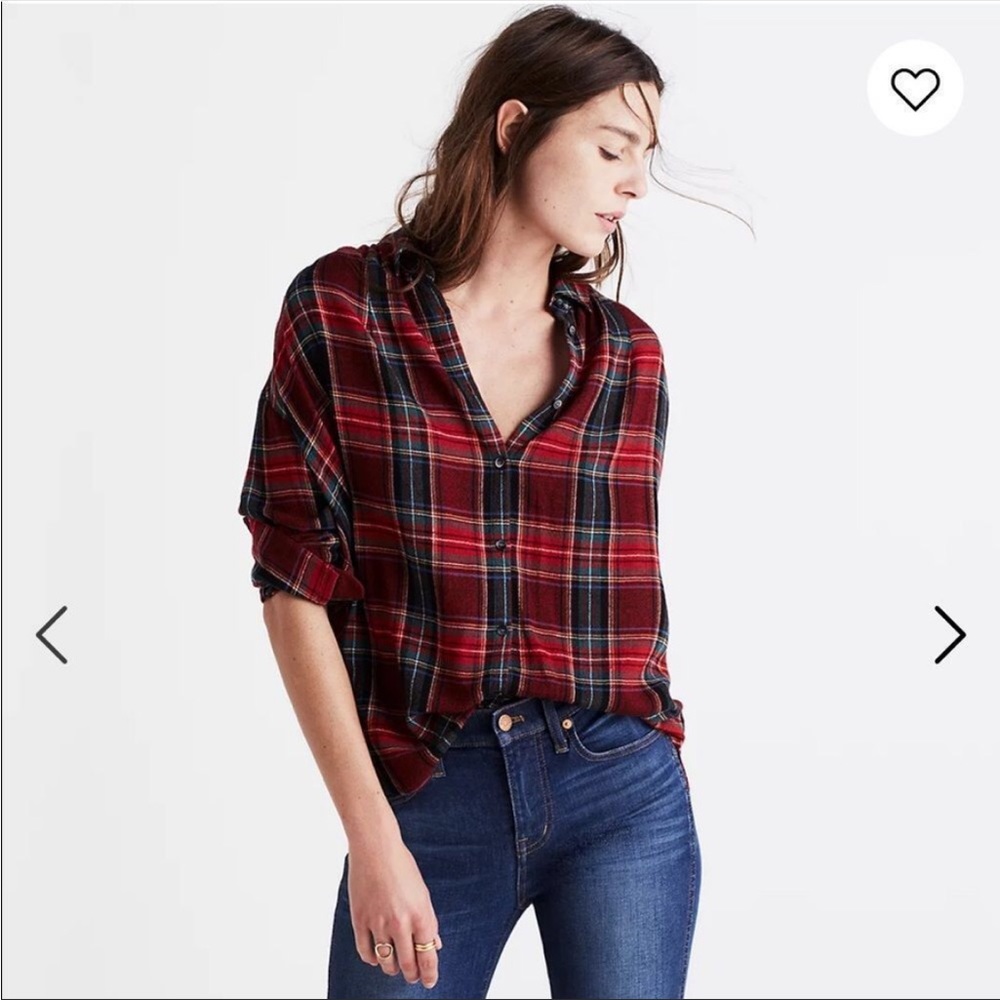 Madewell plaid long sleeve button down - small EUC